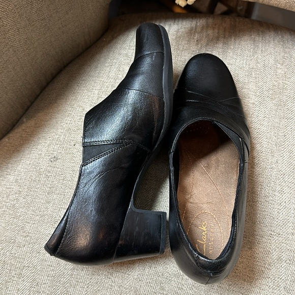 Clark soft insole black round toe heel - Picture 7 of 7